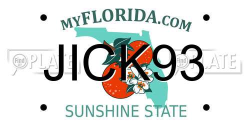 JICK93 Florida License Plate