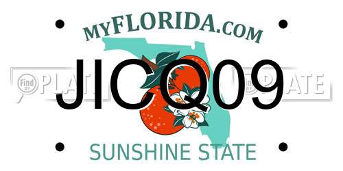 JICQ09 Florida License Plate