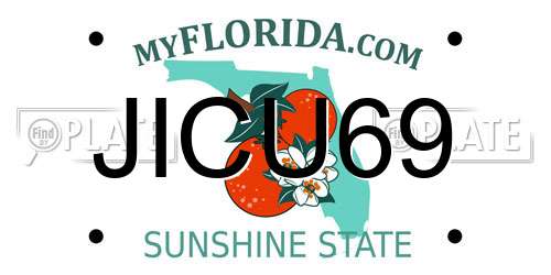 JICU69 Florida License Plate