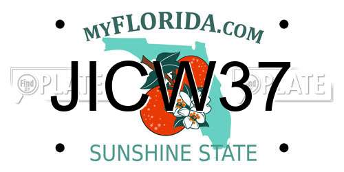 JICW37 Florida License Plate