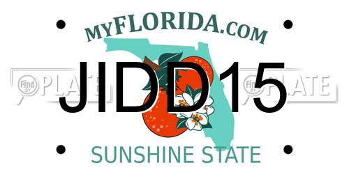 JIDD15 Florida License Plate