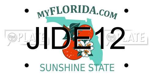 JIDE12 Florida License Plate
