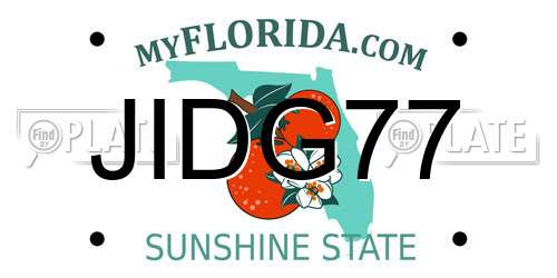 JIDG77 Florida License Plate
