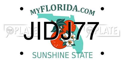 JIDJ77 Florida License Plate