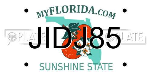 JIDJ85 Florida License Plate