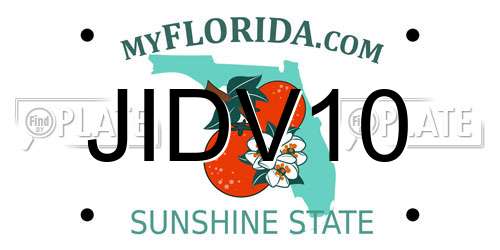 JIDV10 Florida License Plate
