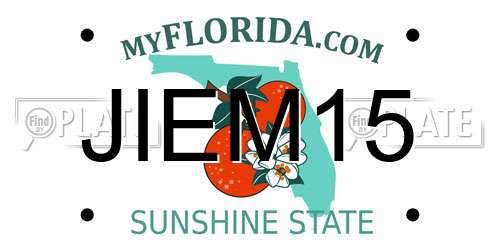 JIEM15 Florida License Plate