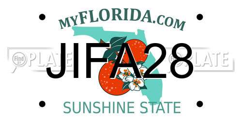 JIFA28 Florida License Plate