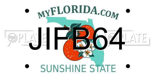 JIFB64 Florida License Plate