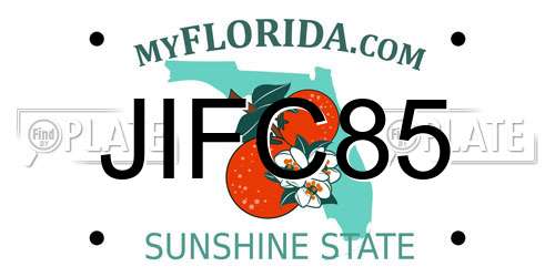 JIFC85 Florida License Plate