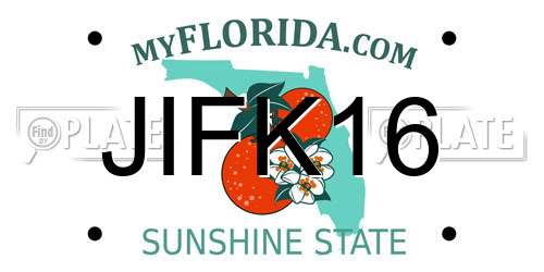 JIFK16 Florida License Plate