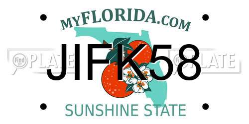 JIFK58 Florida License Plate