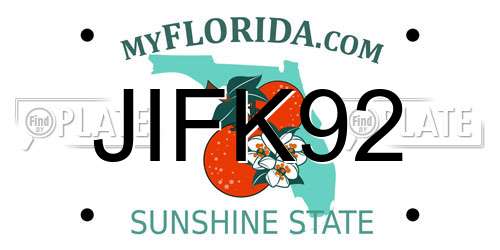 JIFK92 Florida License Plate