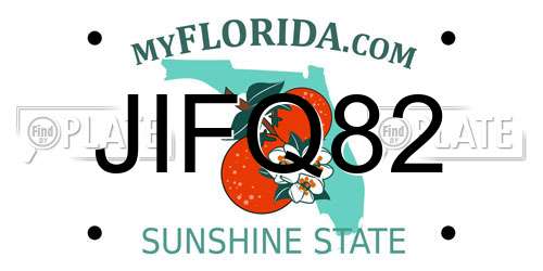 JIFQ82 Florida License Plate