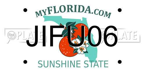JIFU06 Florida License Plate