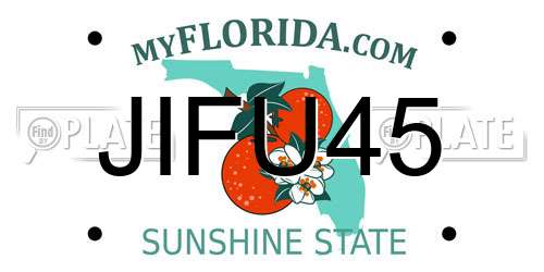 JIFU45 Florida License Plate