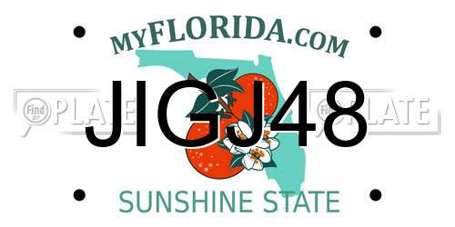 JIGJ48 Florida License Plate