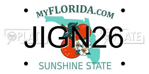 JIGN26 Florida License Plate