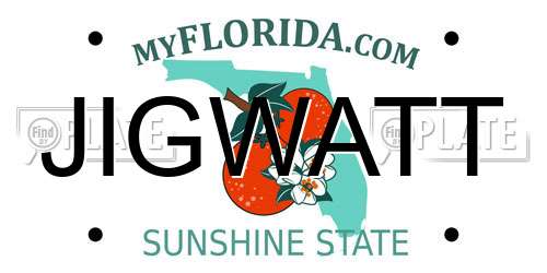 JIGWATT Florida License Plate
