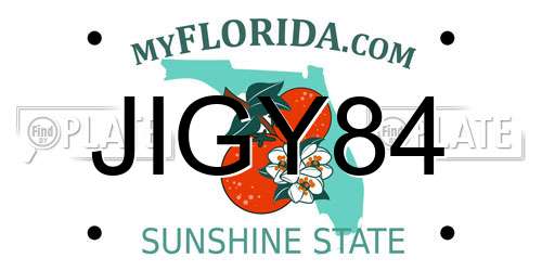 JIGY84 Florida License Plate