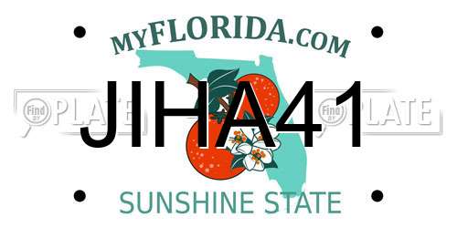 JIHA41 Florida License Plate