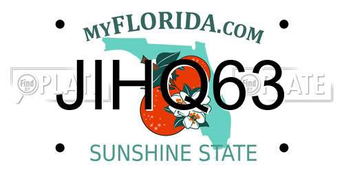 JIHQ63 Florida License Plate