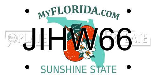 JIHW66 Florida License Plate