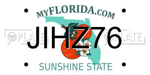 JIHZ76 Florida License Plate