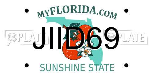 JIID69 Florida License Plate
