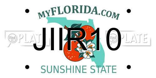 JIIR10 Florida License Plate