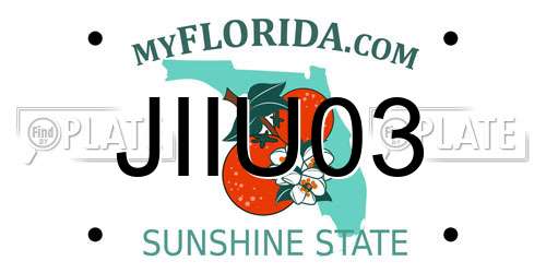 JIIU03 Florida License Plate