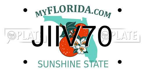 JIIV70 Florida License Plate