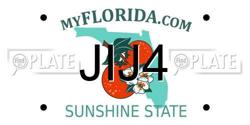 JIJ4 Florida License Plate