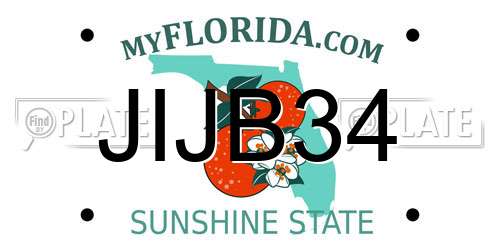 JIJB34 Florida License Plate