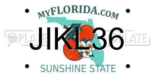 JIKL36 Florida License Plate