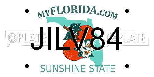 JILV84 Florida License Plate