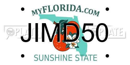 JIMD50 Florida License Plate