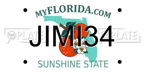 JIMI34 Florida License Plate