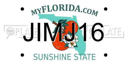 JIMJ16 Florida License Plate