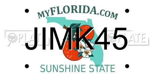 JIMK45 Florida License Plate