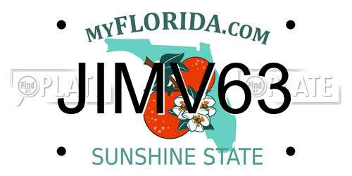 JIMV63 Florida License Plate