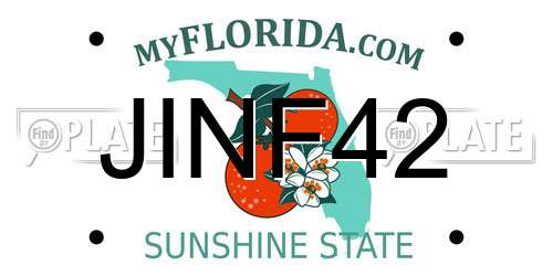 JINF42 Florida License Plate