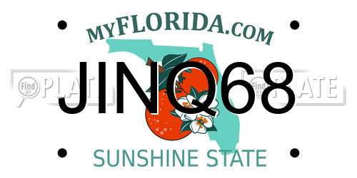 JINQ68 Florida License Plate