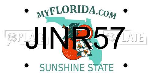 JINR57 Florida License Plate
