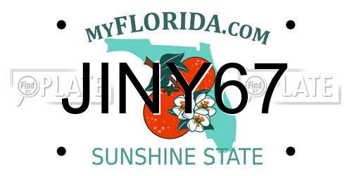JINY67 Florida License Plate