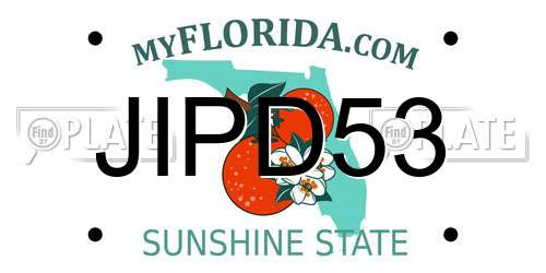 JIPD53 Florida License Plate