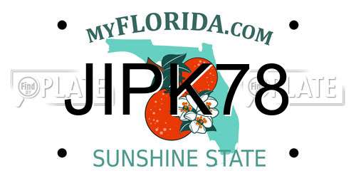 JIPK78 Florida License Plate