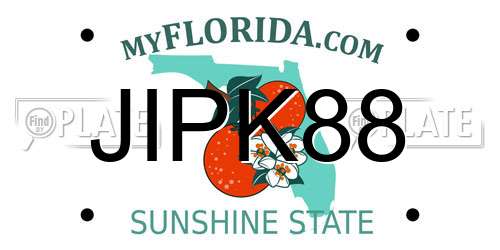 JIPK88 Florida License Plate