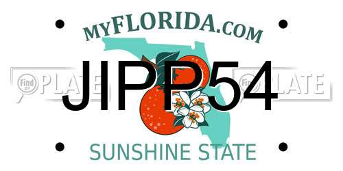 JIPP54 Florida License Plate
