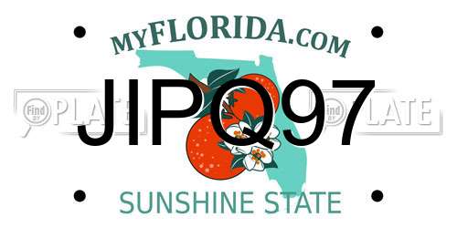 JIPQ97 Florida License Plate